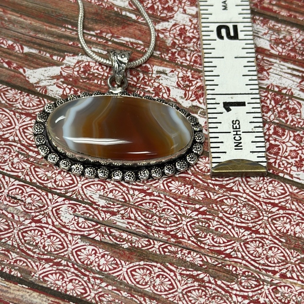 Botswana Agate Silver Necklace - image 7